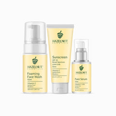 Glow | Vitamin C Foaming face wash, Vitamin C Serum, Vitamin C Sunscreen